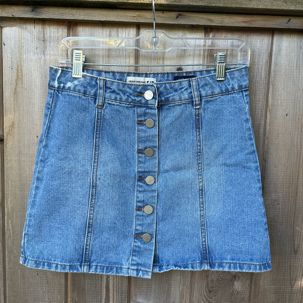Urban Heritage High-Waist Denim Mini Skirt – Size S/P